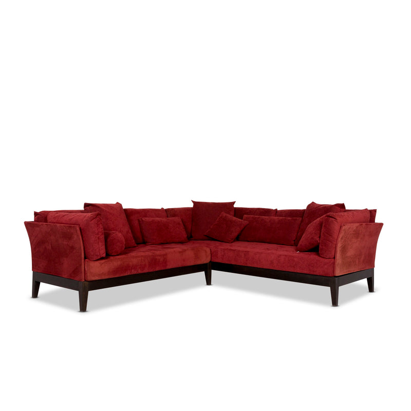 Seefelder Bonna Microfaser Stoff Ecksofa Rot Sofa Couch 