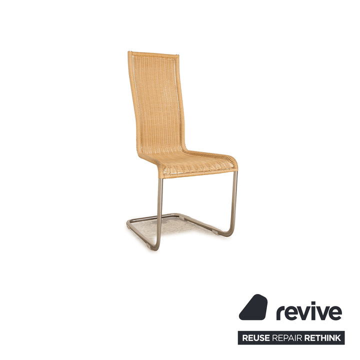 Lot de 4 chaises en bois Bacher Jimmy osier marron Bauhaus