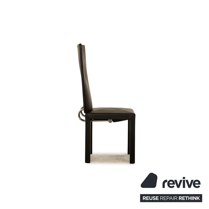 Lot de 4 chaises B&amp;B Italia en cuir noir