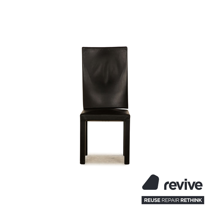 Lot de 4 chaises B&amp;B Italia en cuir noir