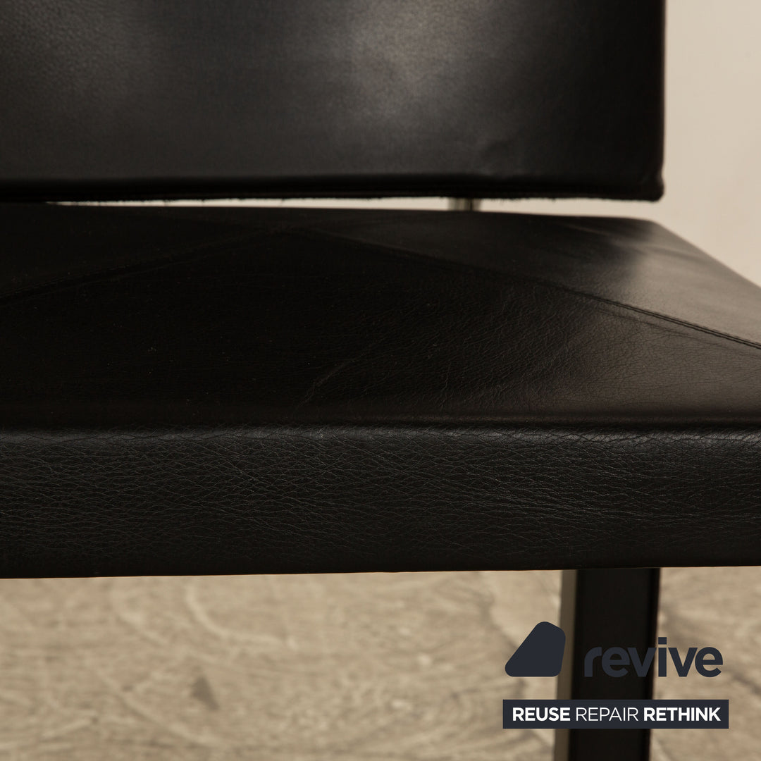 Lot de 4 chaises B&amp;B Italia en cuir noir