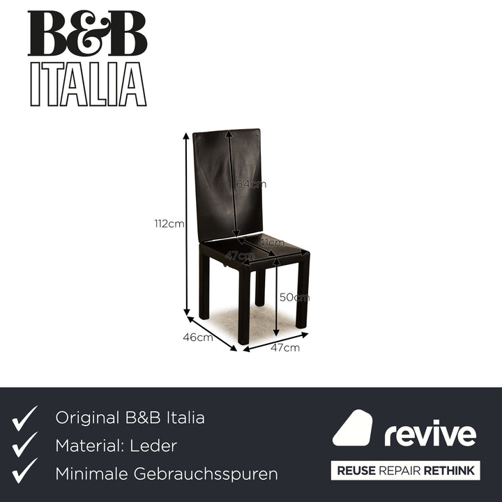 Lot de 4 chaises B&amp;B Italia en cuir noir