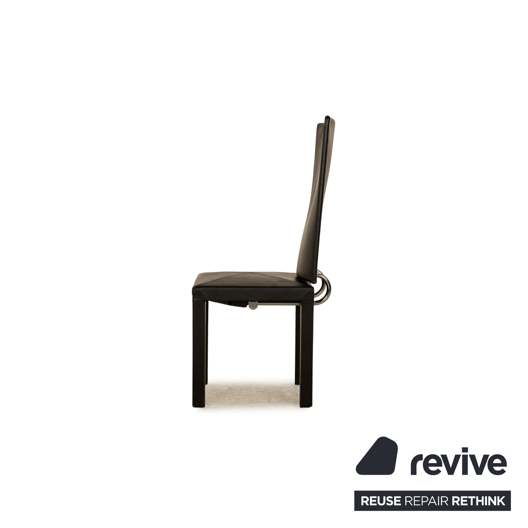 Lot de 4 chaises B&amp;B Italia en cuir noir