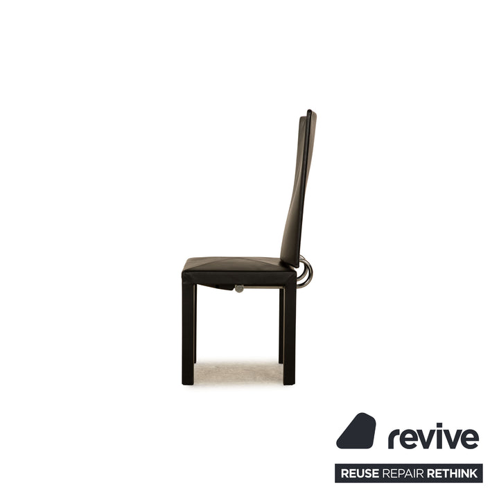 Lot de 4 chaises B&amp;B Italia en cuir noir
