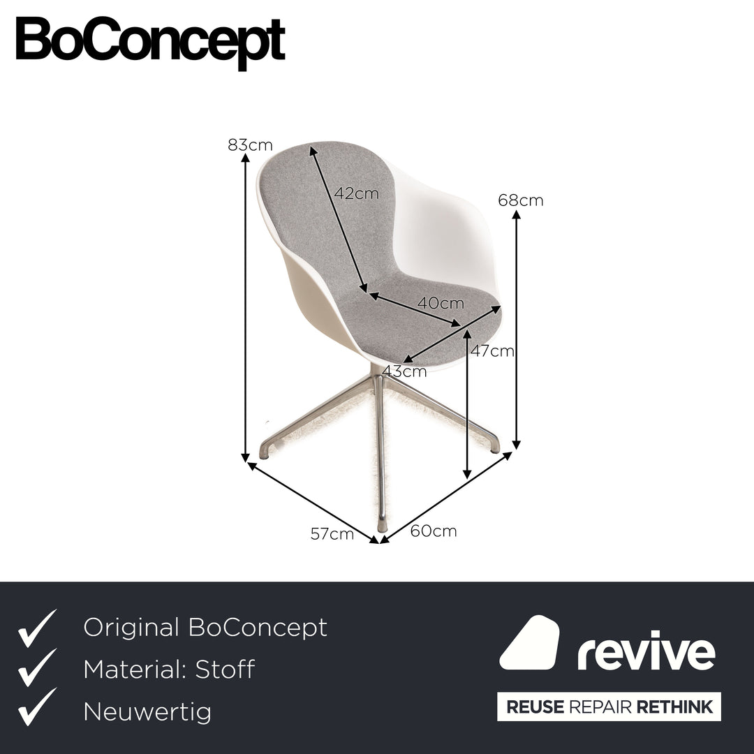 Set of 4 BoConcept Adelaide Fabric Chairs Grey