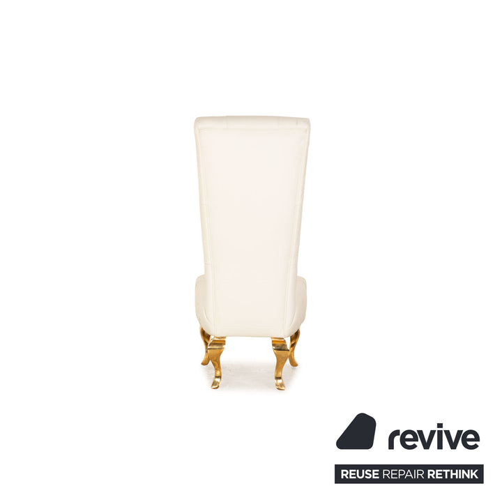 Set of 4 Bretz Marilyn Leather Chair Cream Dining Room