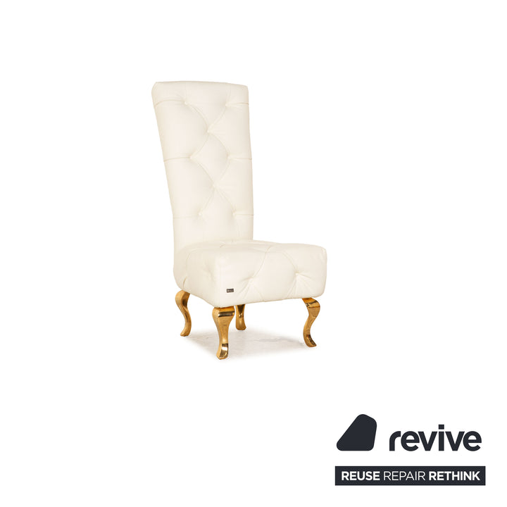 Set of 4 Bretz Marilyn Leather Chair Cream Dining Room