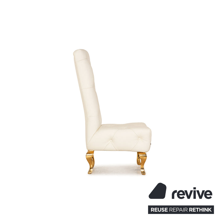 Set of 4 Bretz Marilyn Leather Chair Cream Dining Room