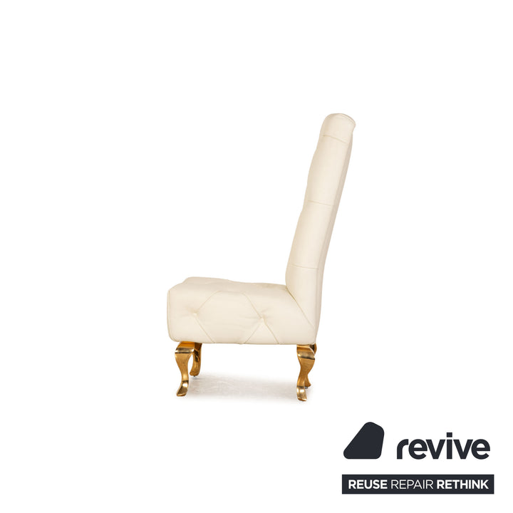 Set of 4 Bretz Marilyn Leather Chair Cream Dining Room