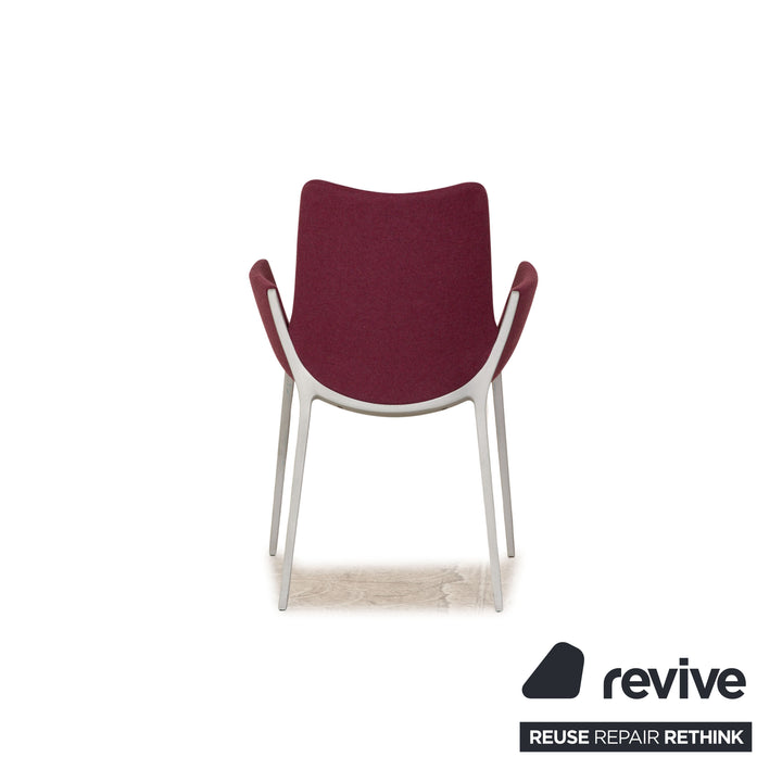 Set of 4 Cassina fabric chairs red burgundy purple