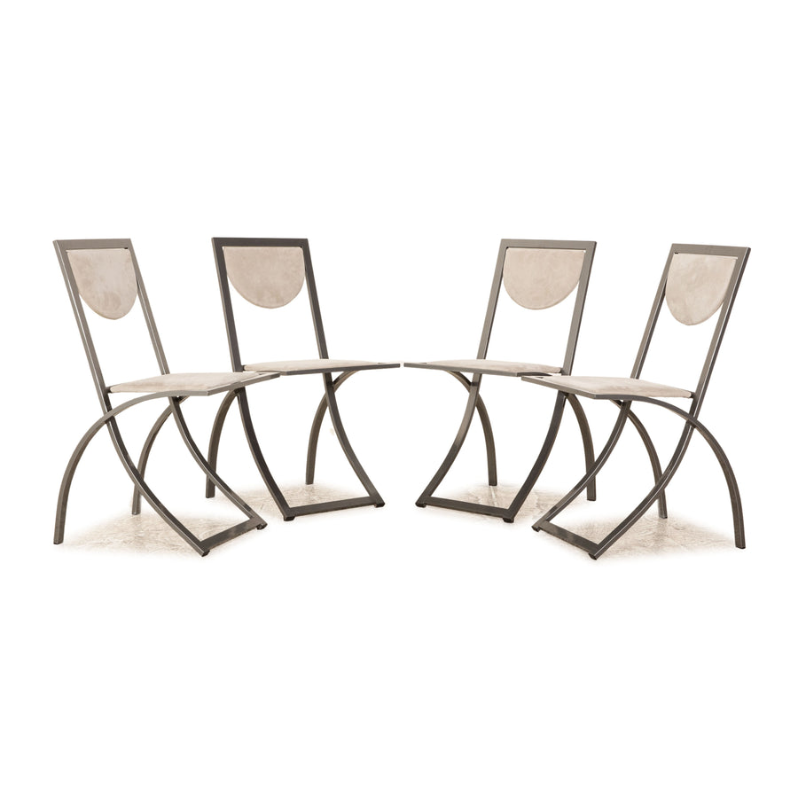 Lot de 4 chaises KFF Sinus en tissu gris salle à manger
