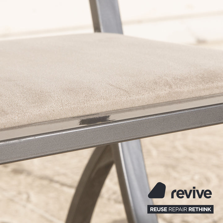 Lot de 4 chaises KFF Sinus en tissu gris salle à manger