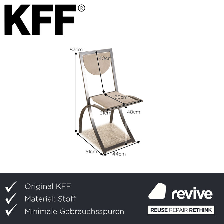 Lot de 4 chaises KFF Sinus en tissu gris salle à manger