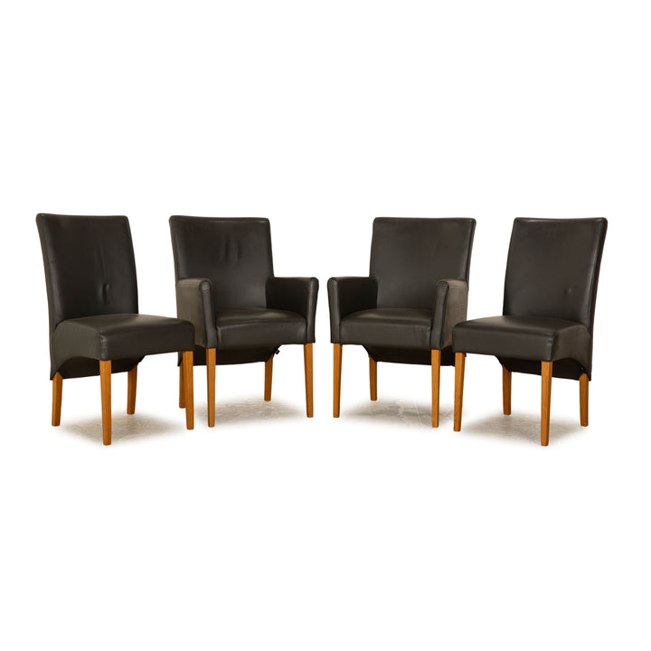 Set of 4 sample rings Prato leather chair gray