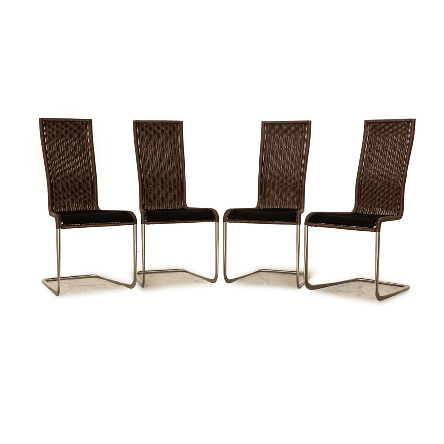 Set of 4 Tecta B25i wooden chairs dark brown cantilever cantilever chair
