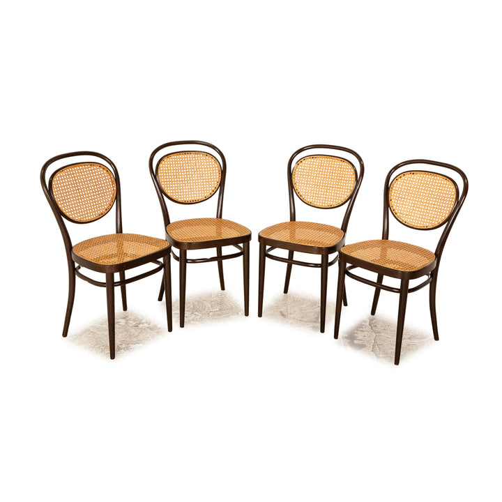 Set of 4 Thonet 98 Chairs Wood Black Coffee House