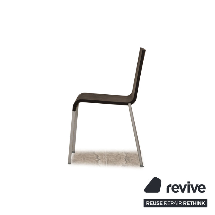 4er Garnitur Vitra .03 Kunststoff Stuhl Schwarz Aluminium Esszimmer
