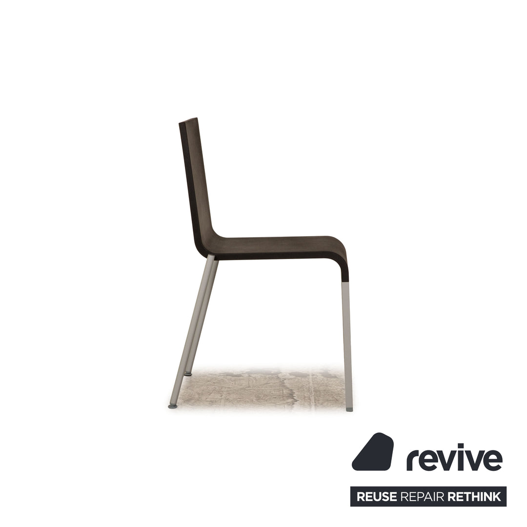4er Garnitur Vitra .03 Kunststoff Stuhl Schwarz Aluminium Esszimmer