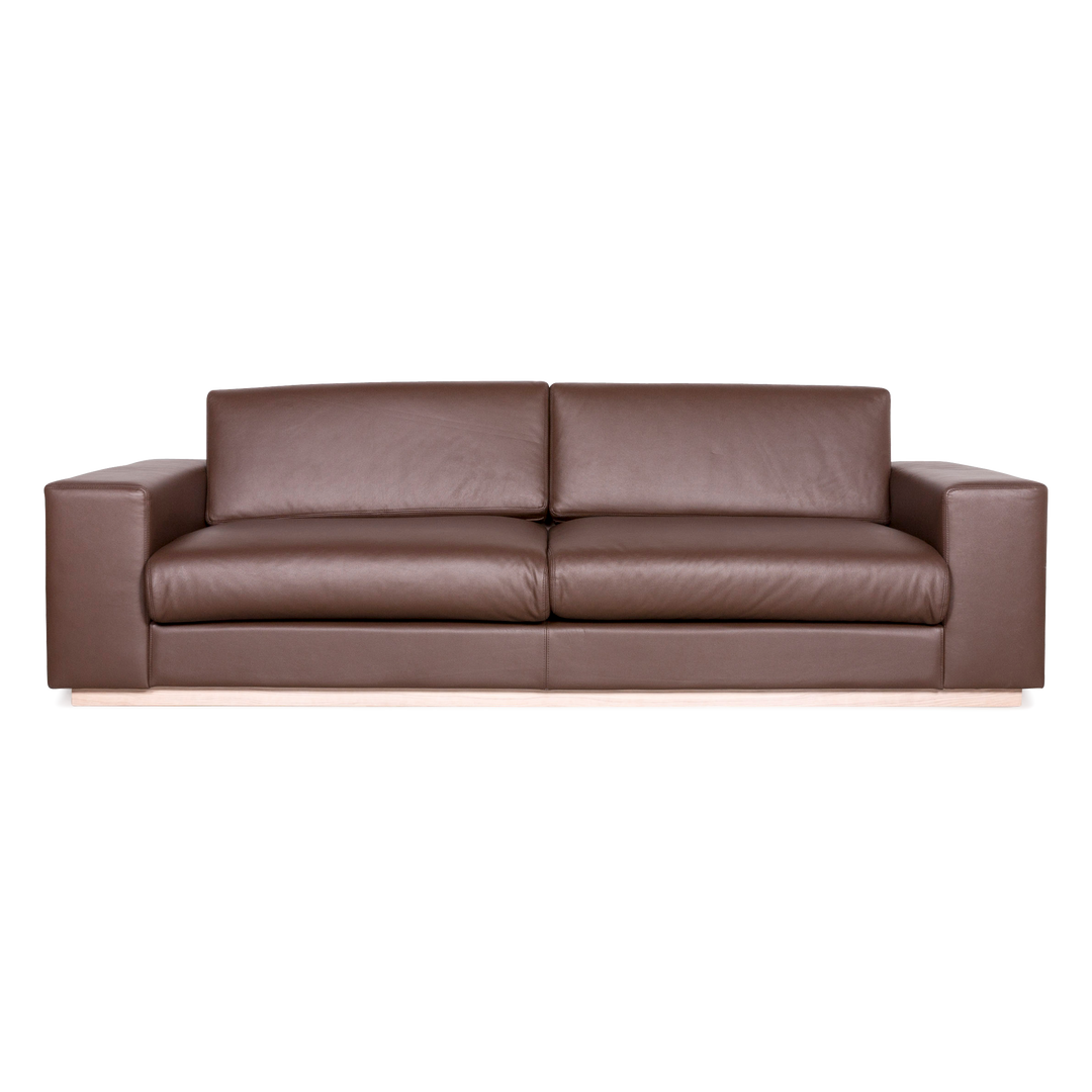 Bolia designer leather sofa brown real leather three-seater couch #7599