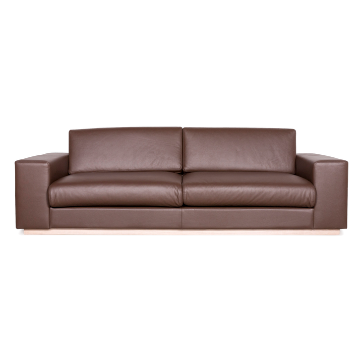 Bolia designer leather sofa brown real leather three-seater couch #7599