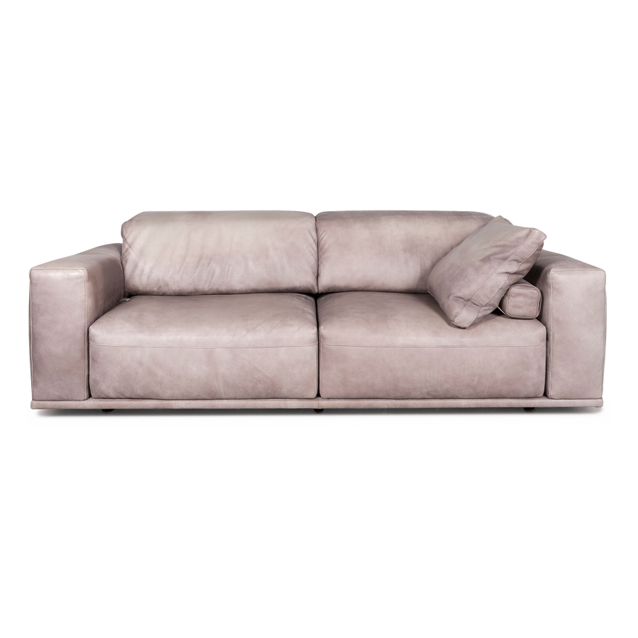 Who's Perfect Designer Leder Sofa Grau Dreisitzer Echtleder Couch #8235