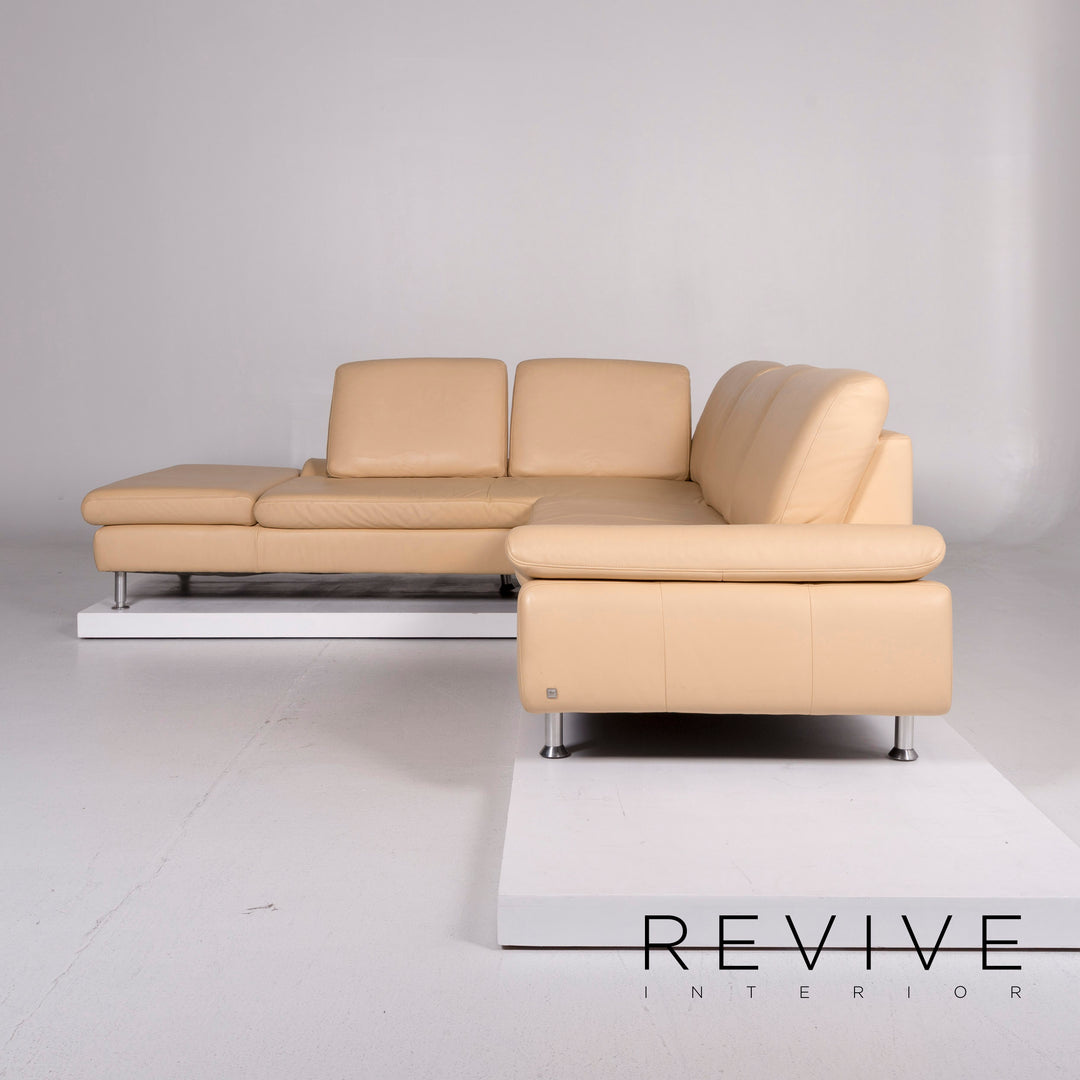 Willi Schillig loop leather corner sofa beige sofa function couch #10648