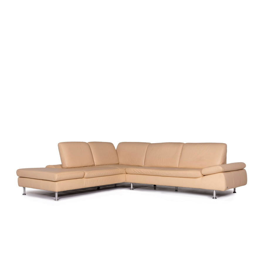 Willi Schillig loop leather corner sofa beige sofa function couch #10648
