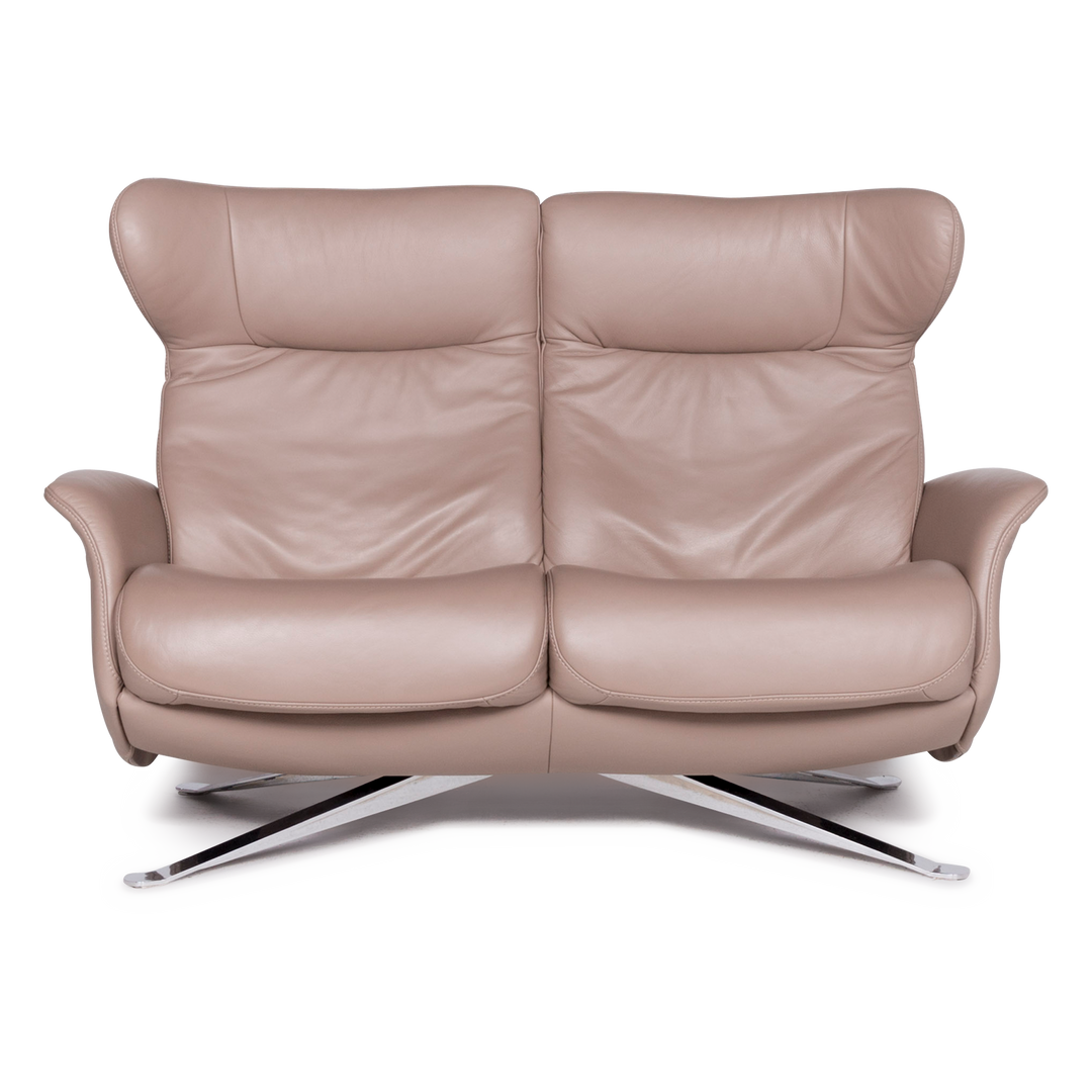 JOOP! Designer Leder Sofa Beige Echtleder Zweisitzer Couch #8527