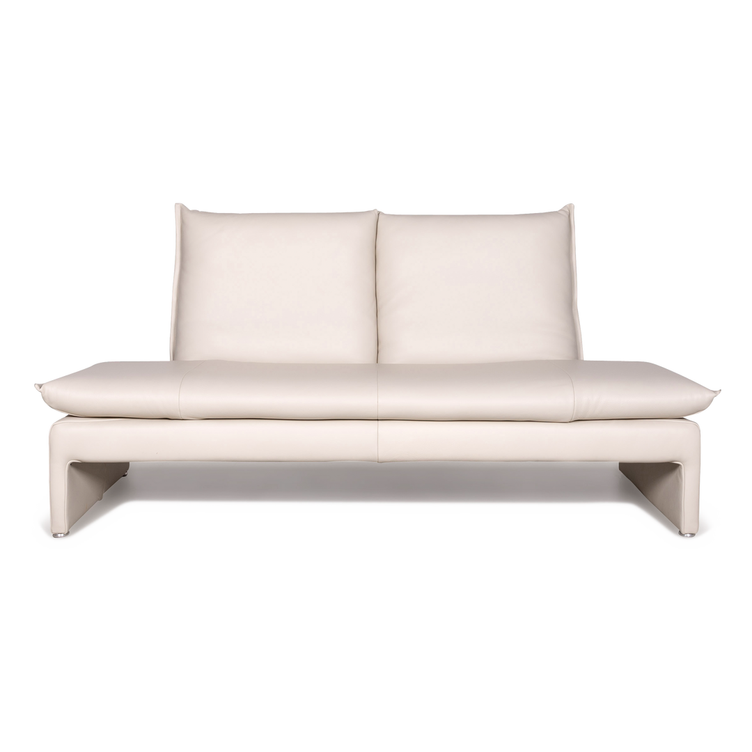 Koinor Faro Designer Leder Creme Sofa Echtleder Zweisitzer Couch #7863