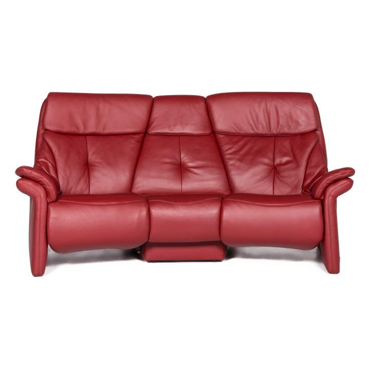 Musterring designer leather sofa red three-seater couch #8753