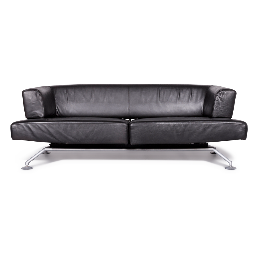 COR Circum designer leather sofa black genuine leather two-seater couch #6833