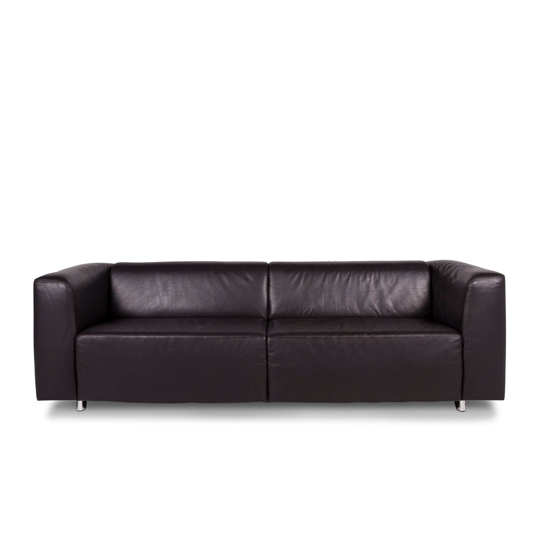 Ewald Schillig Leder Sofa Braun Dreisitzer Couch #9574