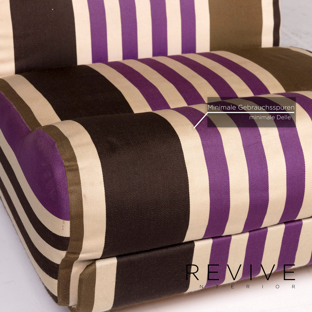 Cor Fabric Armchair Multicolor Beige Striped #12166