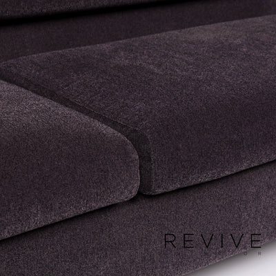 Brühl & Sippold Tomo Samt Stoff Sofa Garnitur 1x Dreisitzer 1x Hocker #12103
