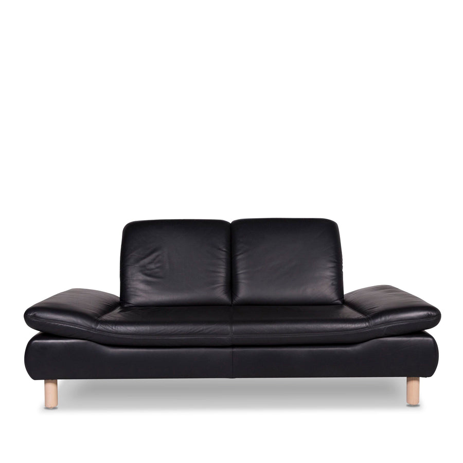 Koinor Rivoli Leder Sofa Schwarz Zweisitzer Couch #9667