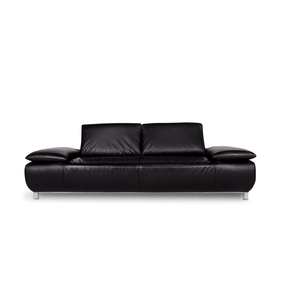 Koinor Volare Leather Sofa Black Two Seater Couch #9756