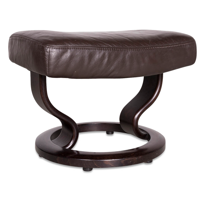 Stressless Designer Leather Stool Brown Real Leather #8357