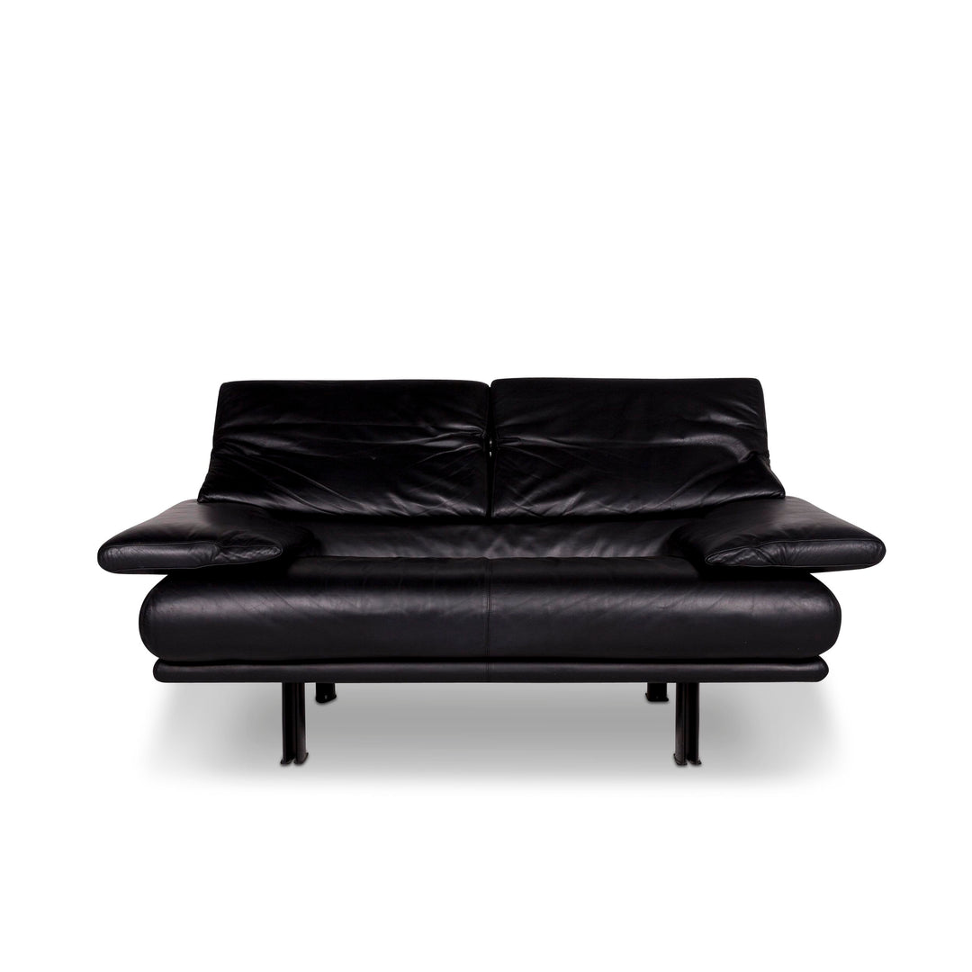 B&B Italia Alanda Leder Sofa Schwarz Zweisitzer Funktion Paolo Piva Couch #10118