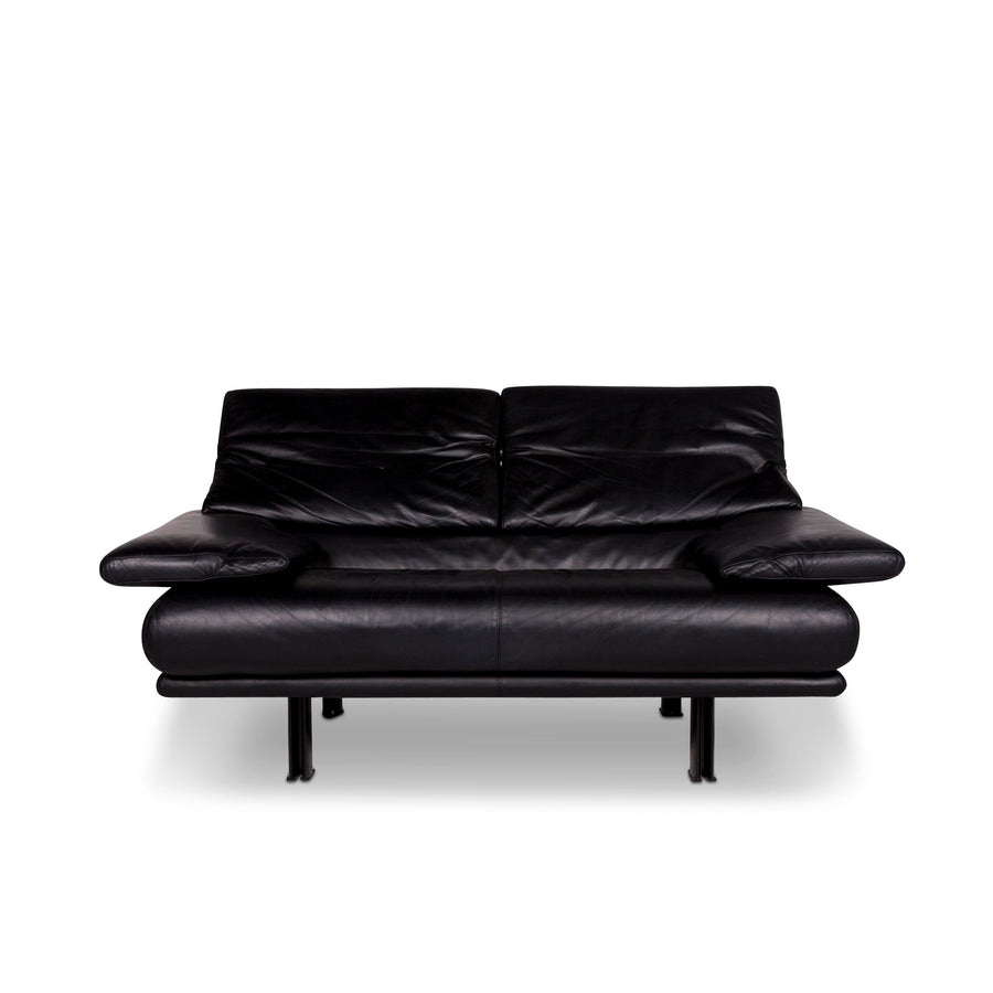 B&B Italia Alanda Leder Sofa Schwarz Zweisitzer Funktion Paolo Piva Couch #10118
