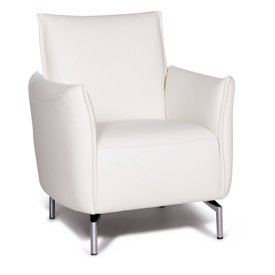 Koinor Vanda Designer Leder Sessel Weiß Echtleder Stuhl #8727
