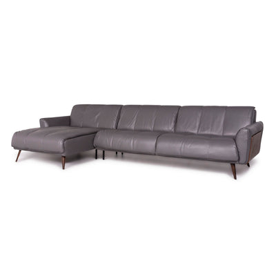 Natuzzi Editions Talento Designer Leder Ecksofa Grau Sofa Couch #9220