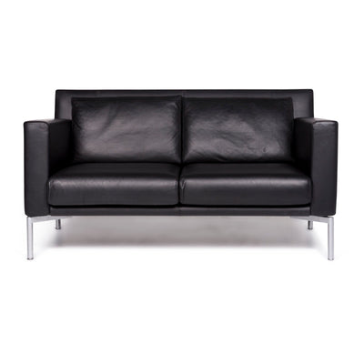 Walter Knoll Jason Designer Leder Sofa Schwarz Zweisitzer Couch Funktion #9074