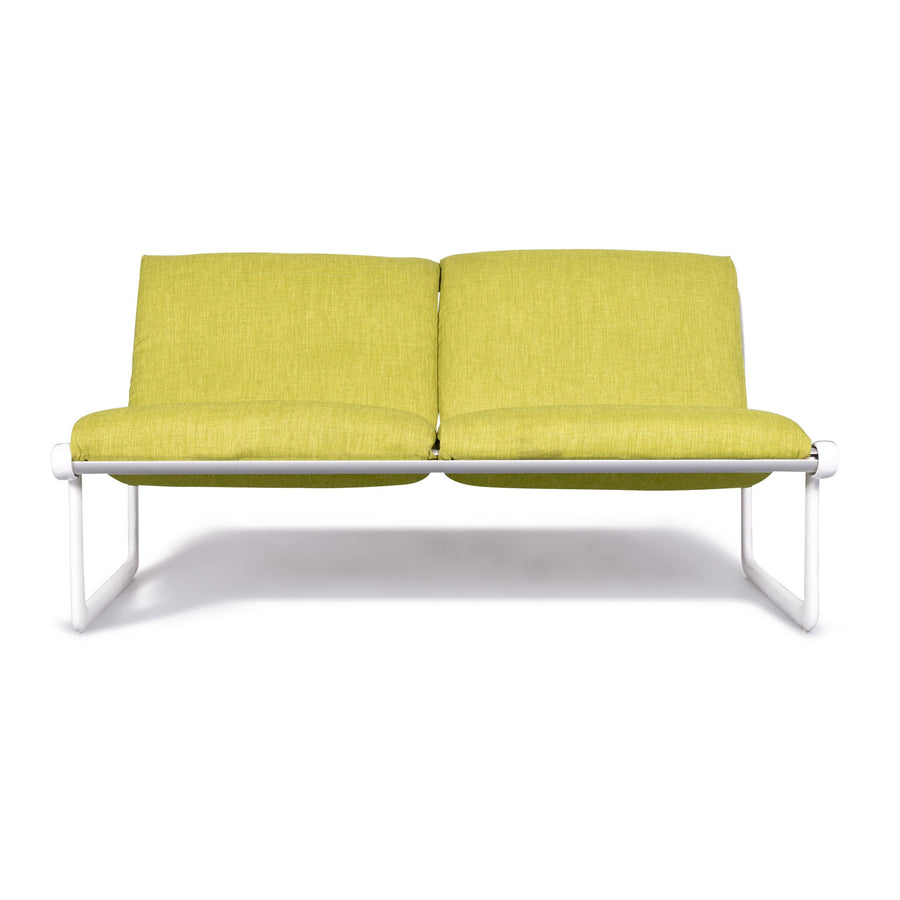 Knoll International Sling Designer Stoff Sofa Grün Zweisitzer Couch Bank #7006