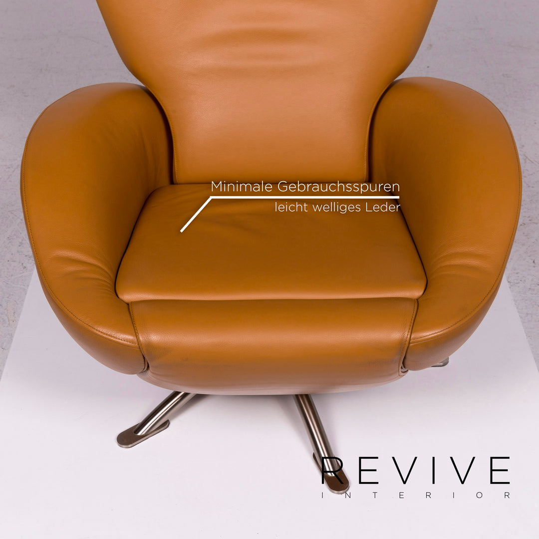 Cassina Dodo Leather Armchair Cognac Brown Relax Function #11990