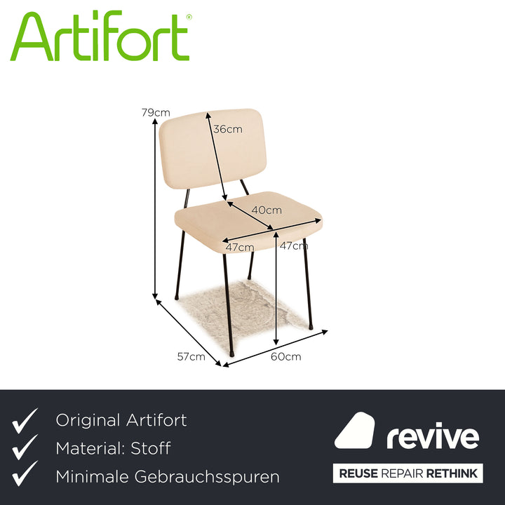 6er-Garnitur Artifort Moulin Stoff Stühle Creme Esszimmer