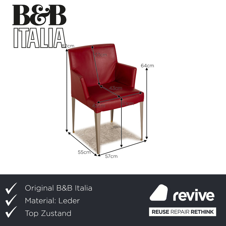 6er Garnitur B&B Italia Melandra Leder Stuhl Rot Esszimmer