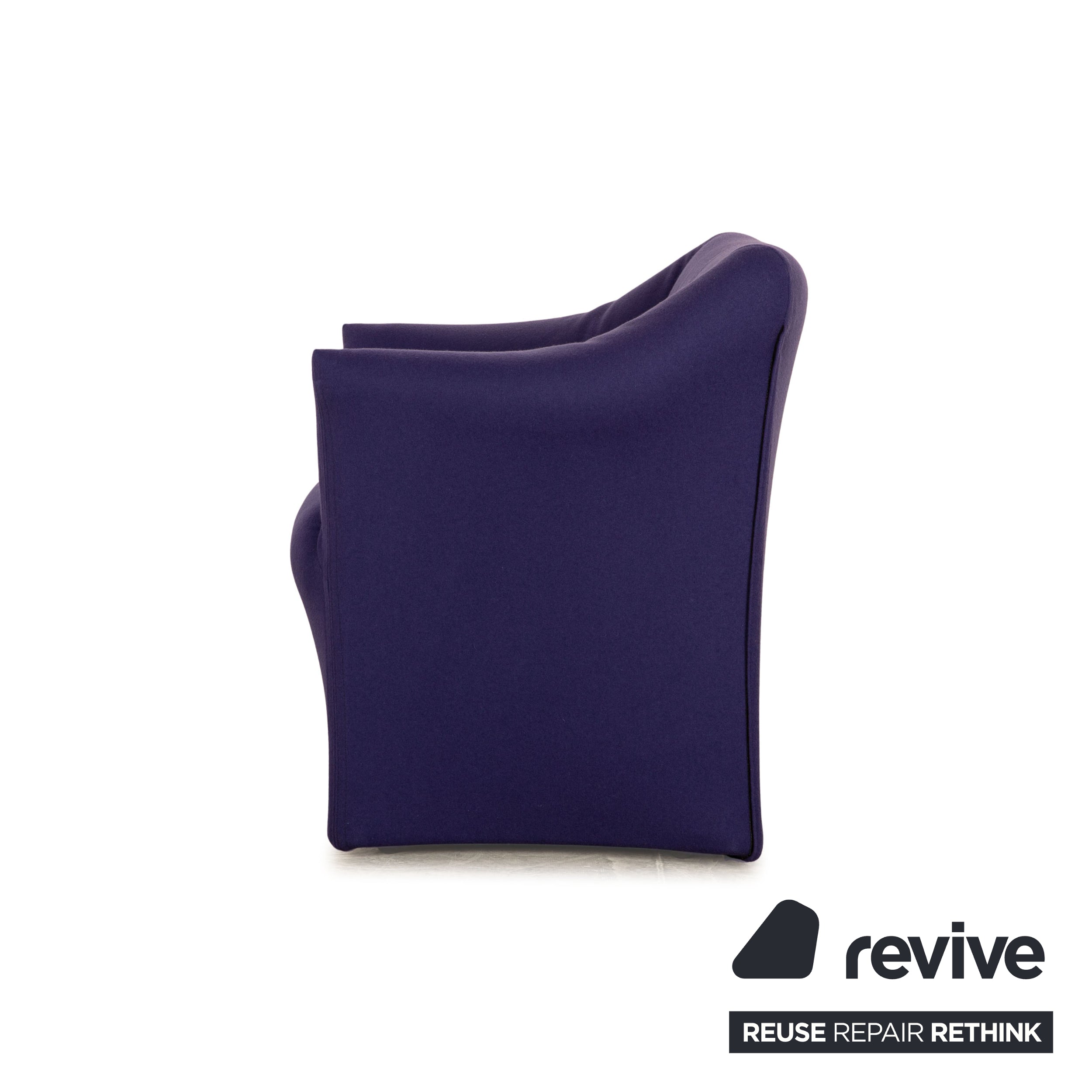 Set of 6 Cassina 684 Fabric Chairs Blue Purple Mario Bellini