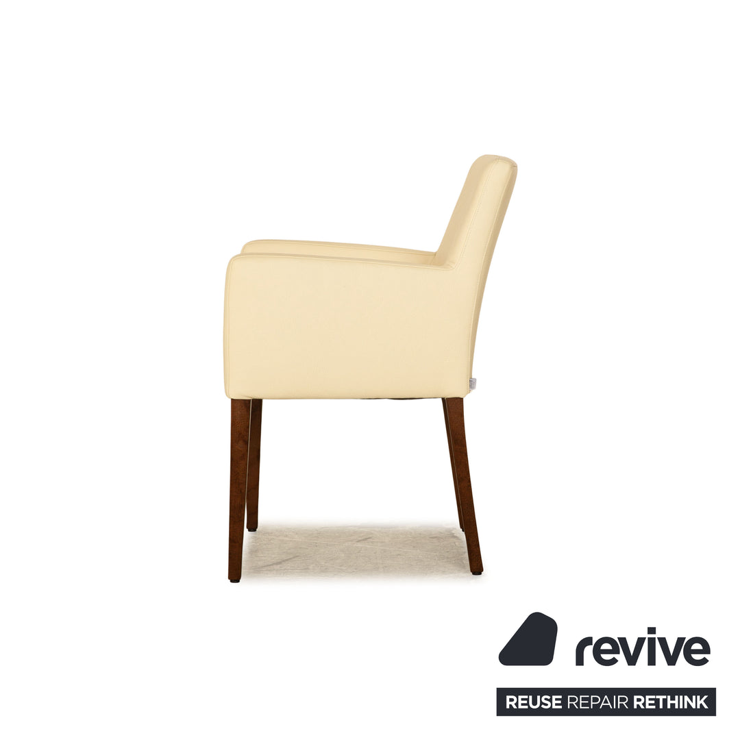 Lot de 6 chaises en cuir Christine Kröncke beige salle à manger