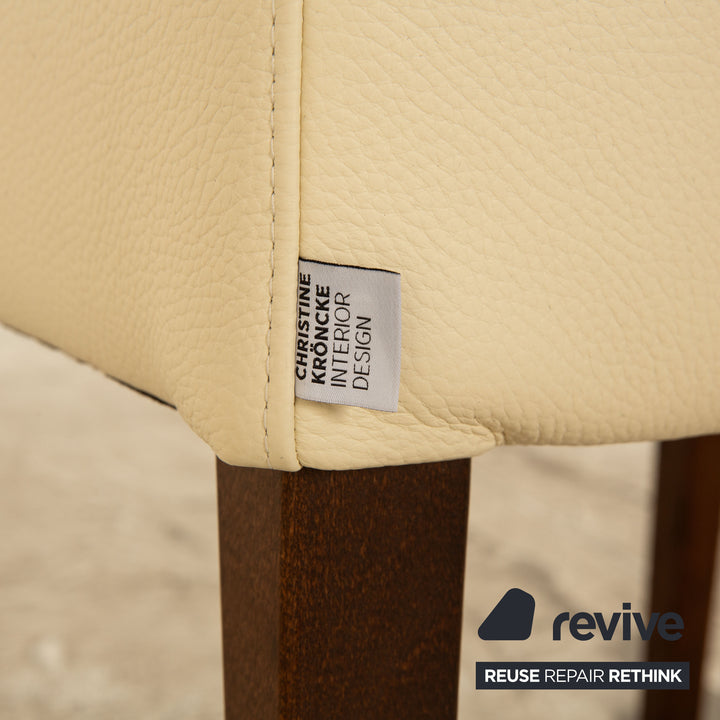Lot de 6 chaises en cuir Christine Kröncke beige salle à manger