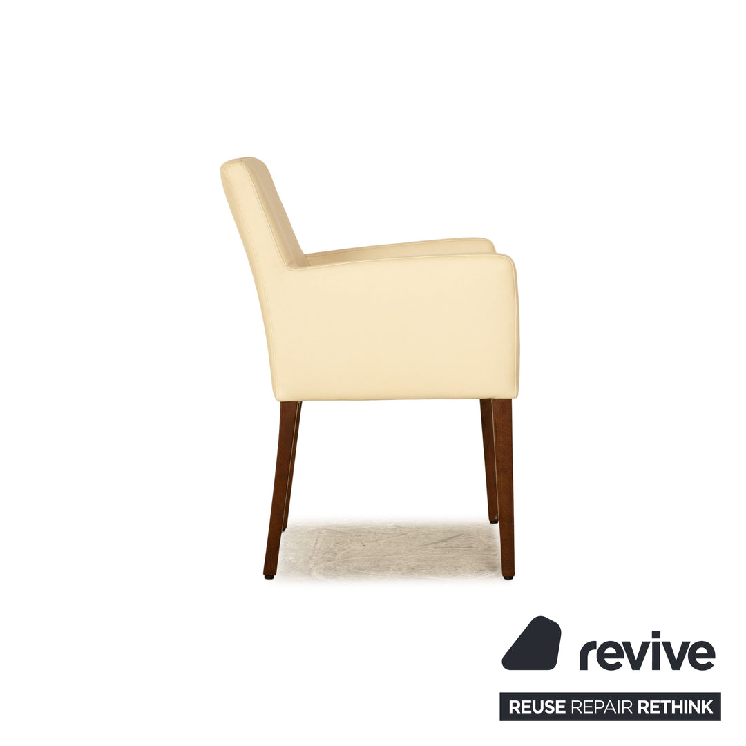 Lot de 6 chaises en cuir Christine Kröncke beige salle à manger